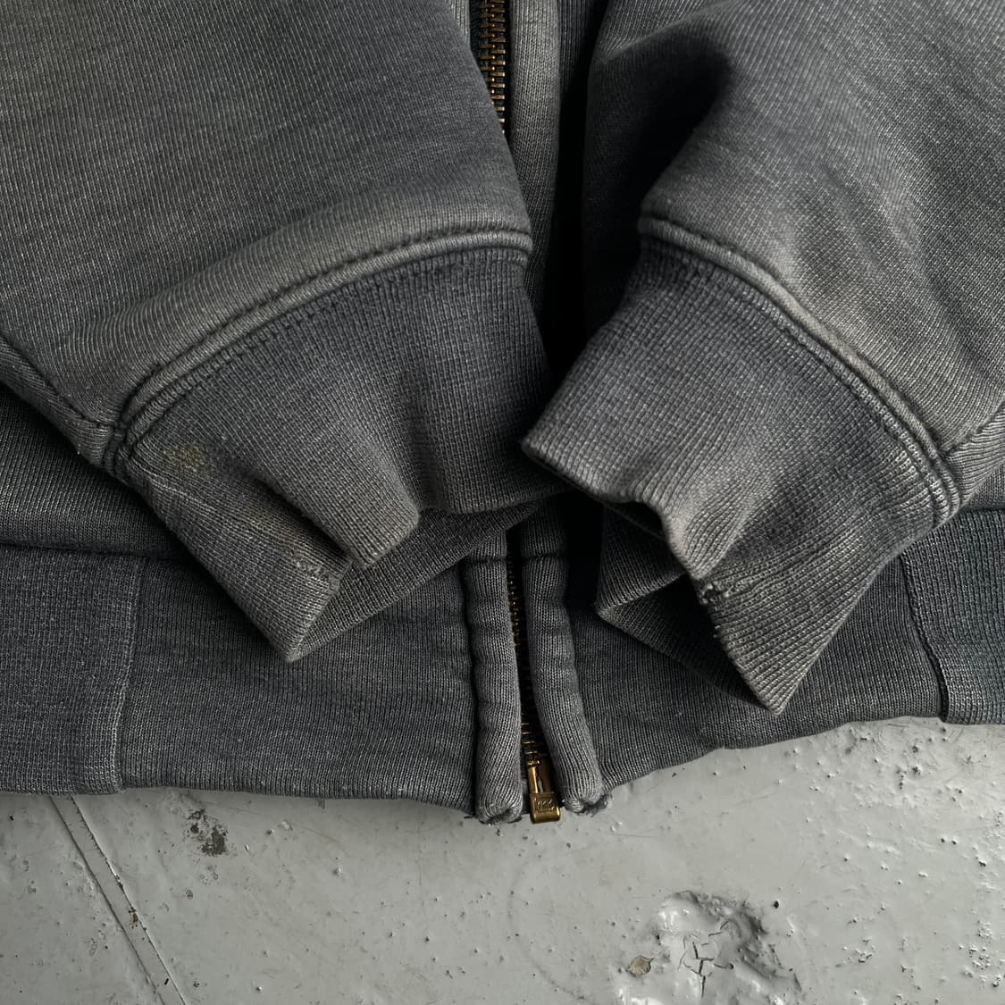 빈티지 칼하트 페이디드 다크그레이 써멀 후드집업 상품이미지10