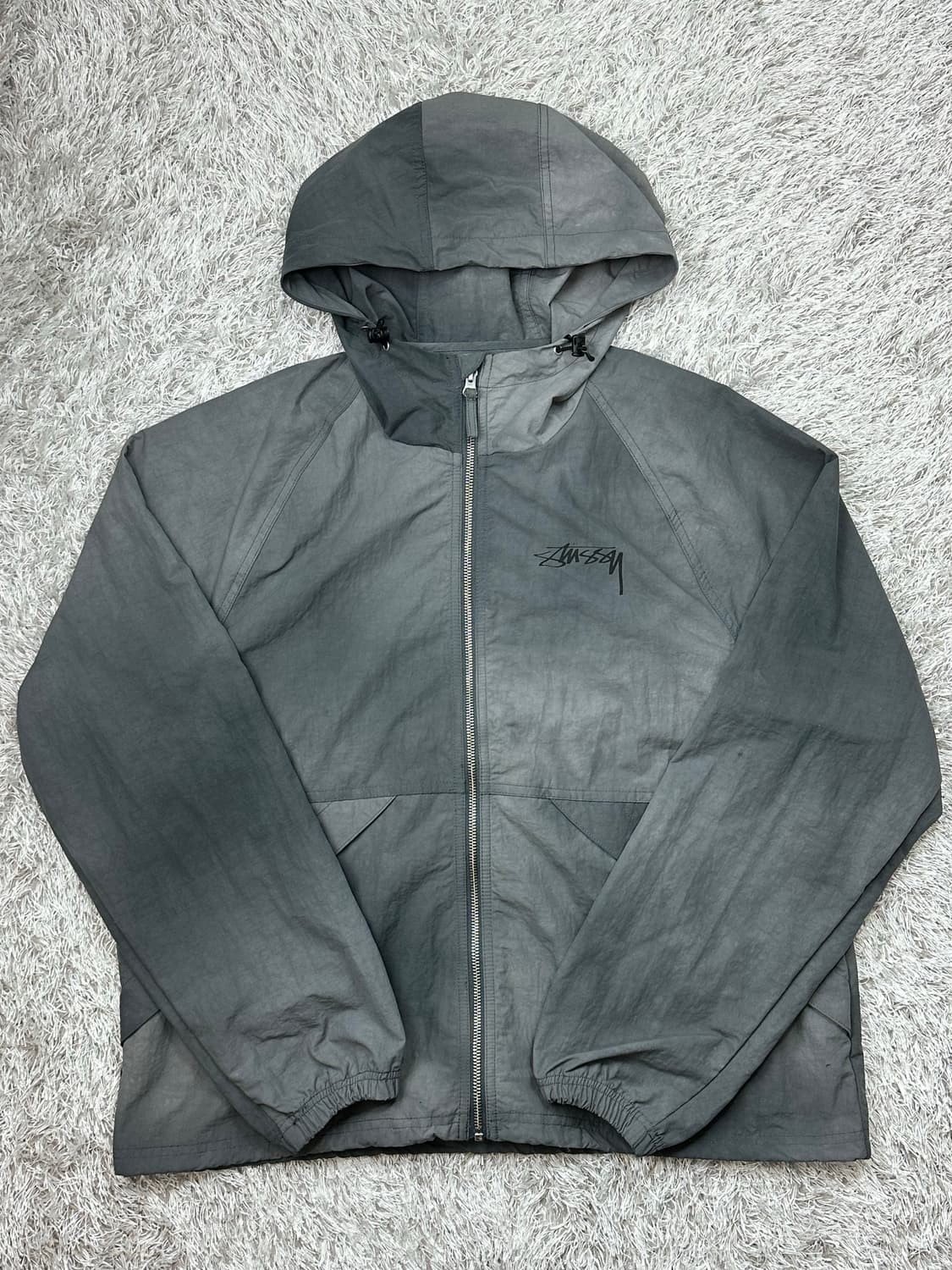 [S] 정품 스투시 웨이브 다이 비치 쉘 자켓 그레이 상품이미지2