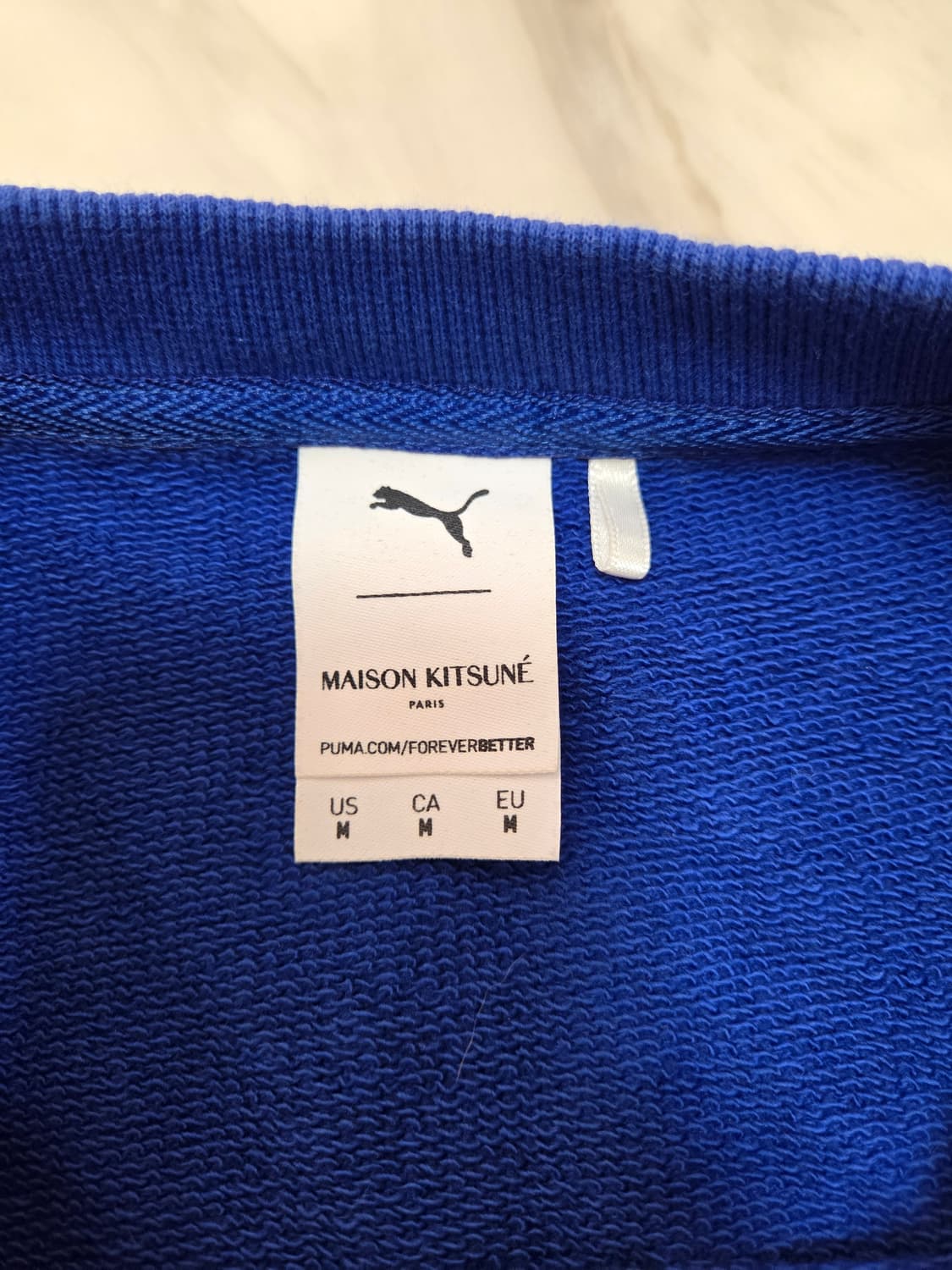 푸마 X 메종키츠네 로얄블루 크루넥 스웻셔츠 상품이미지5