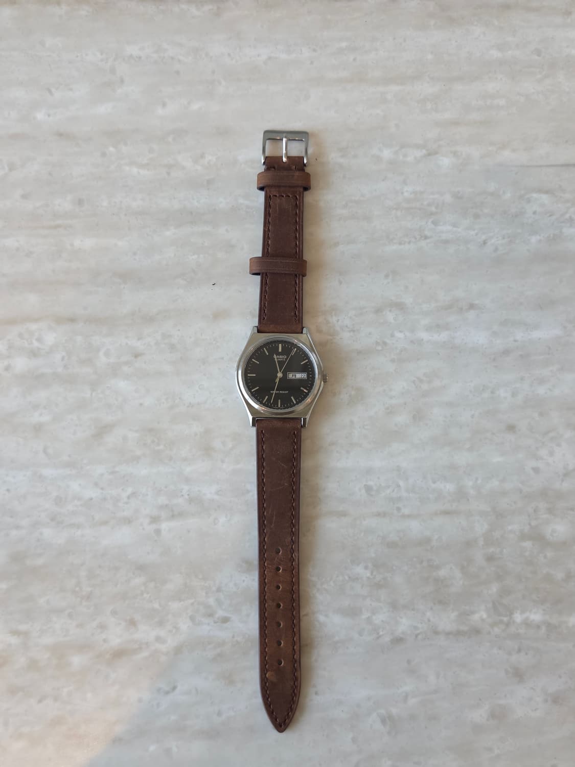 카시오 시계 MTP-1240DJ +갈색 소가죽 스트랩 상품이미지2