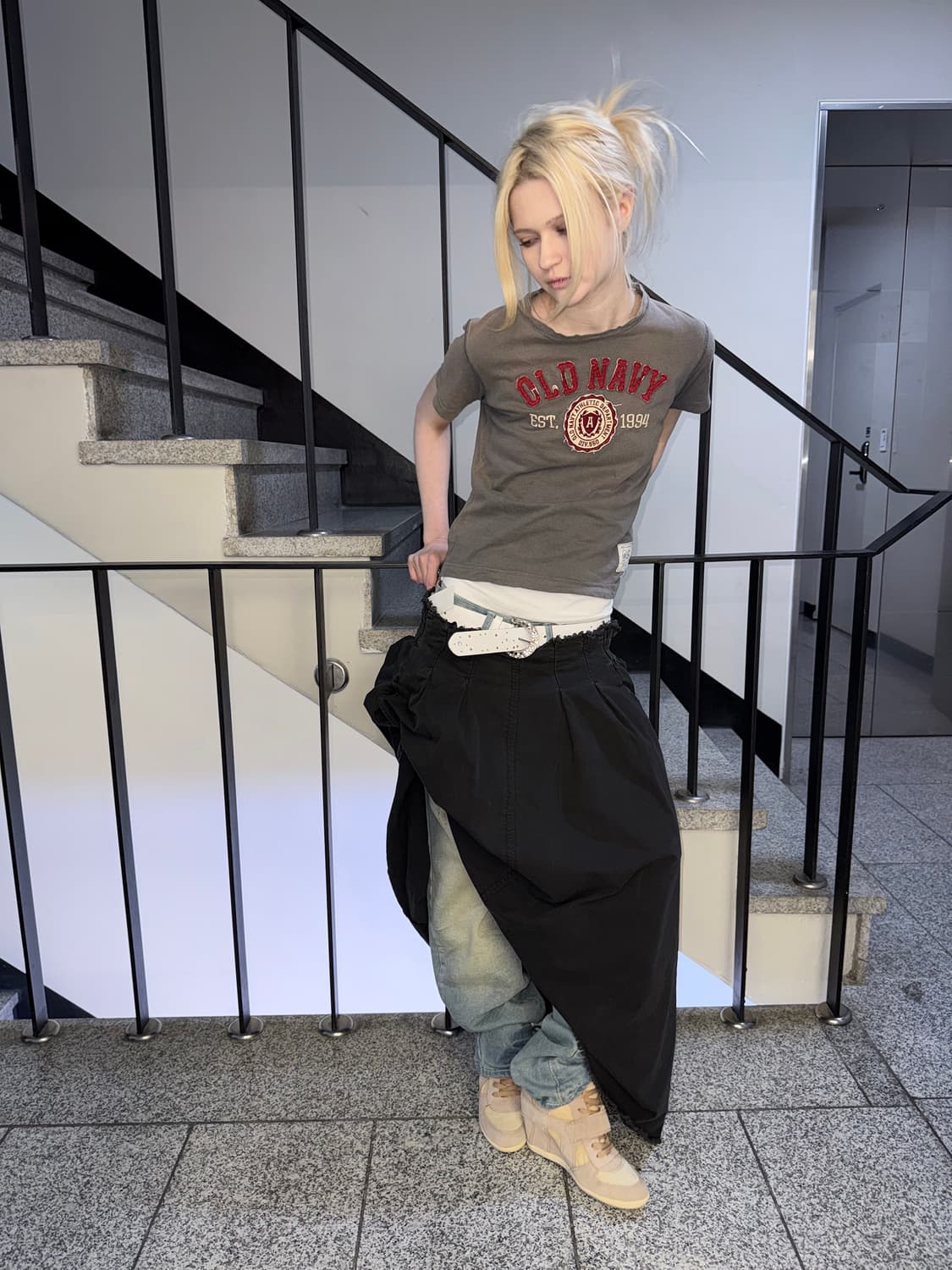 raw cut maxi skirt 상품이미지2