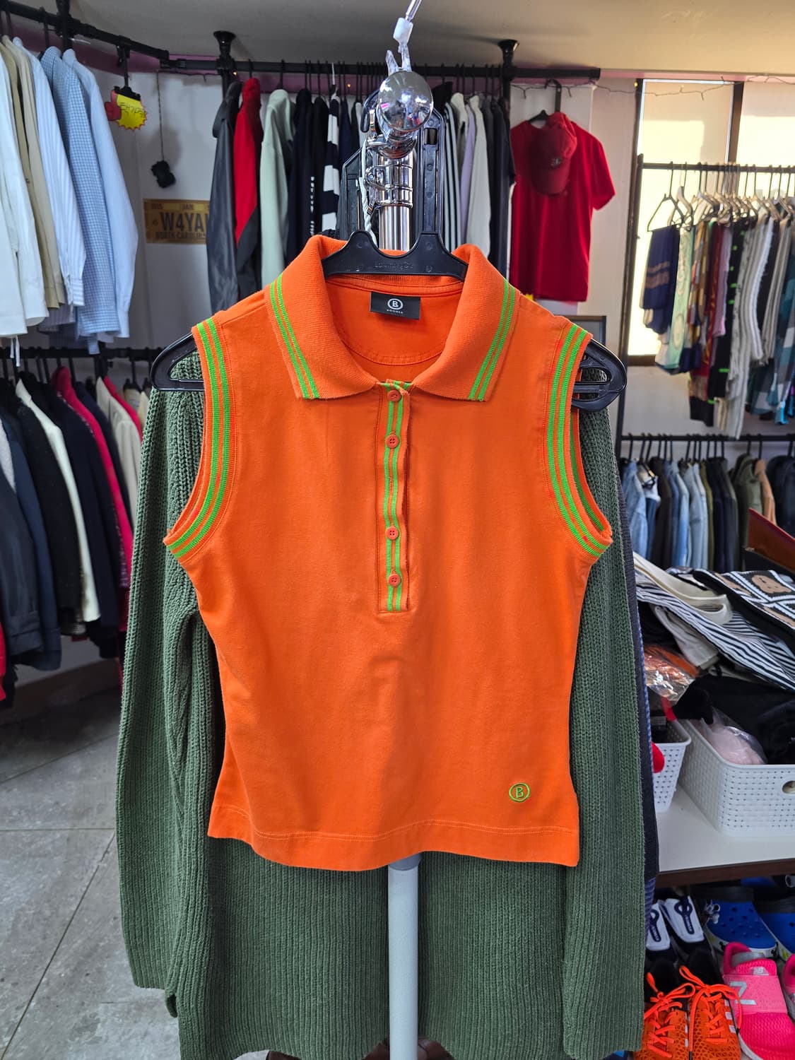 보그너 주황색 민소매 폴로티 (1392) 상품이미지1