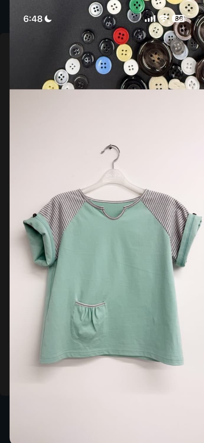 온스카 BUTTON DOUBLE SLEEVE T  그라못 콜라보 티셔츠 상품이미지1