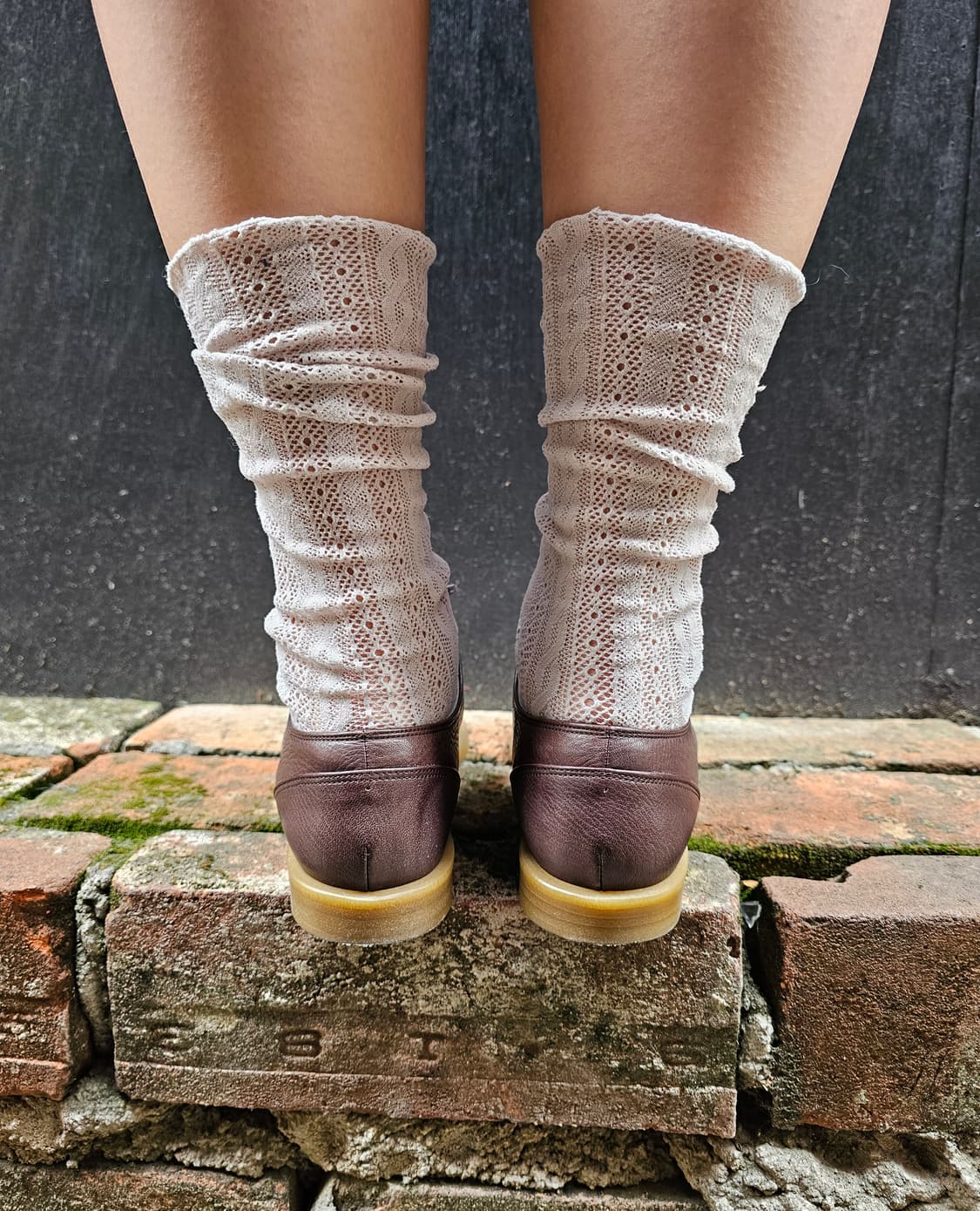 Chochotte 브라운 레더 레이스업 메리제인 슈즈(좁은발볼) 상품이미지5