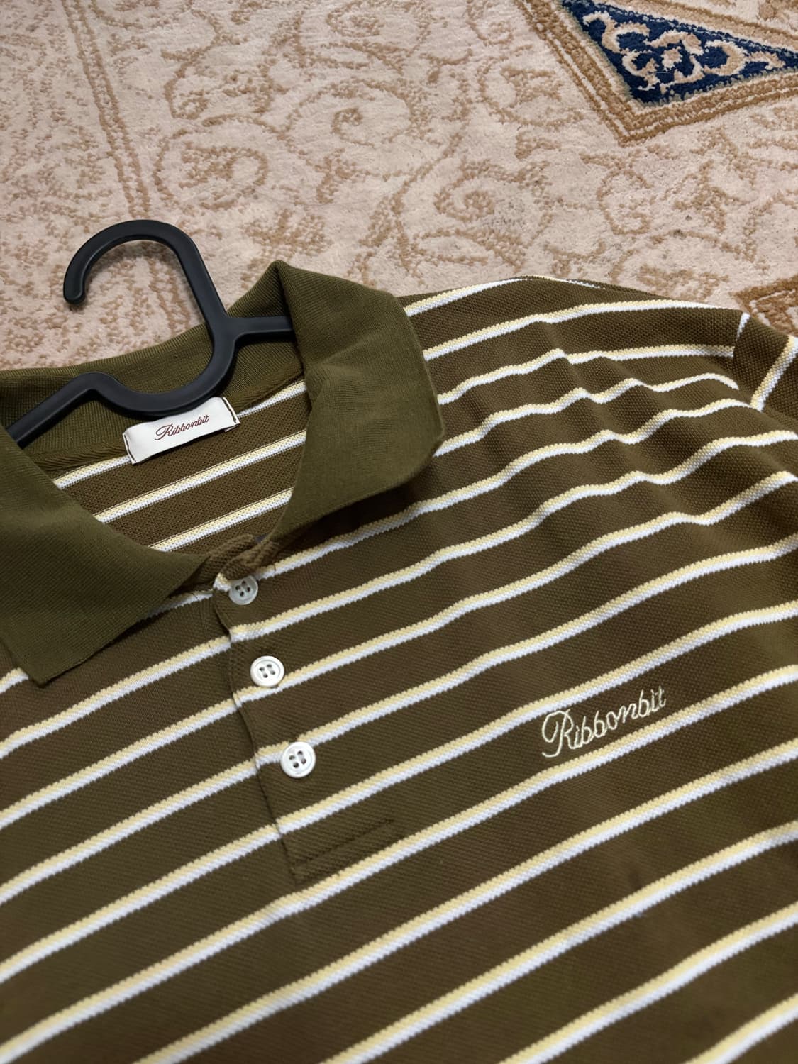리본빛 캔들 pk 스트라이프 셔츠 올리브  상품이미지4
