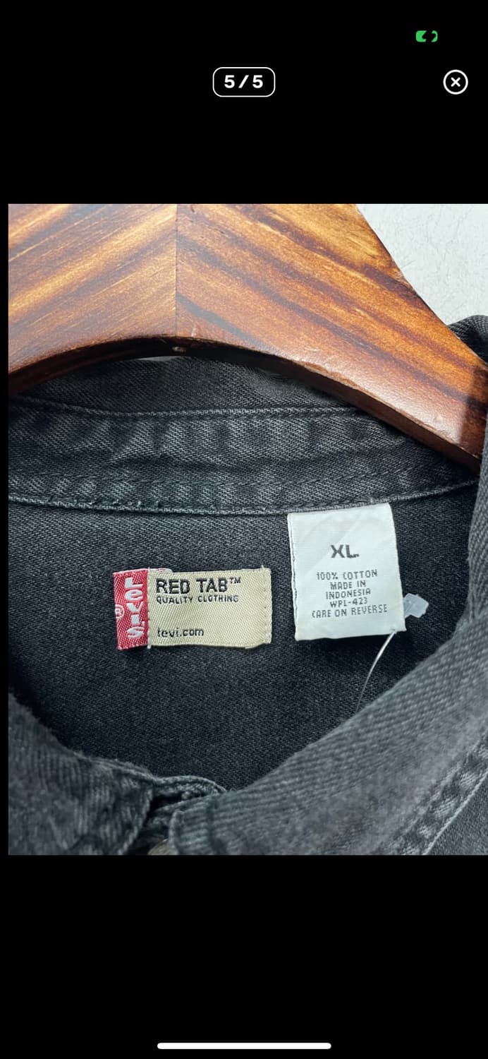 리바이스 레드탭 흑청 데님 셔츠 A2868 상품이미지5