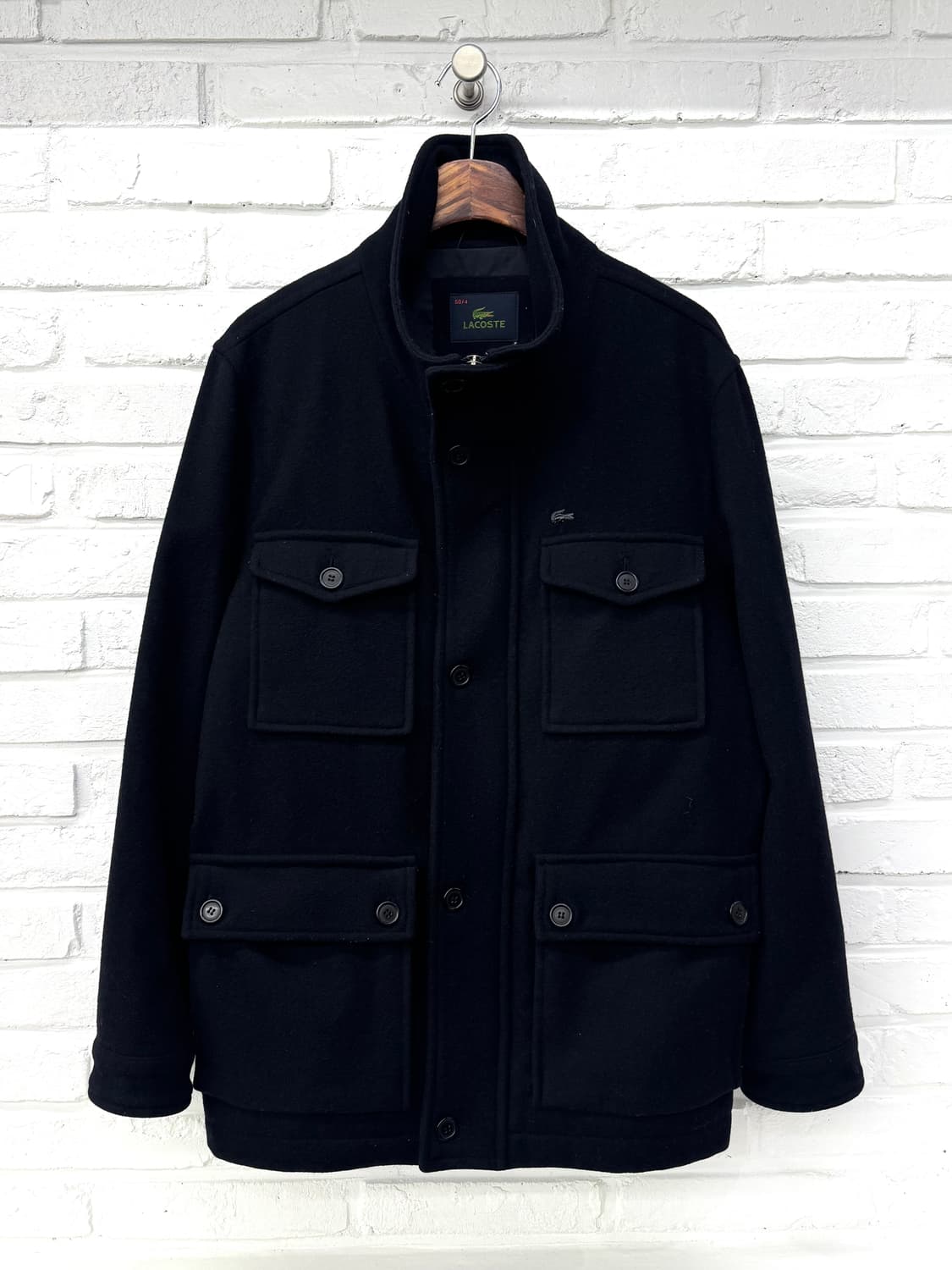 라코스테 블랙 모혼방 코트 상품이미지4