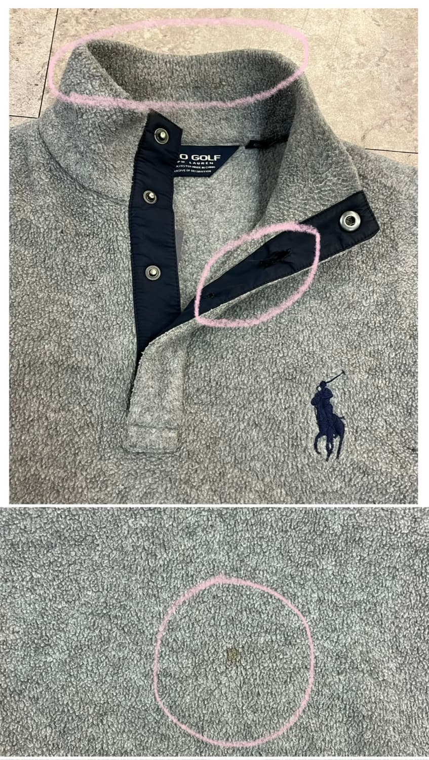 폴로 골프 포니 하프 버튼 플리스 그레이 M #csz3678 상품이미지5