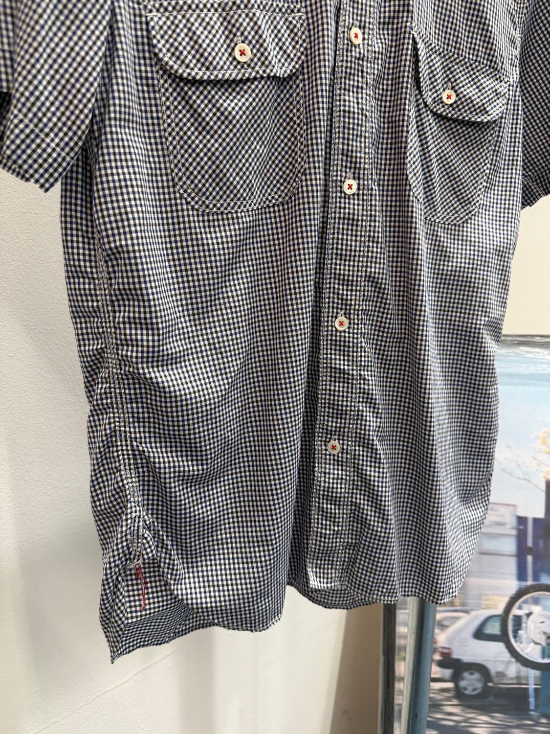 꼼데가르송 옴므 깅엄체크 반팔셔츠 상품이미지3