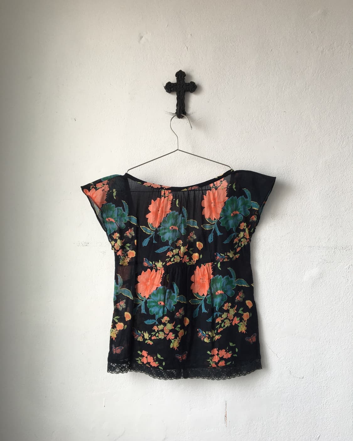 Lace trimming pattern blouse 상품이미지2