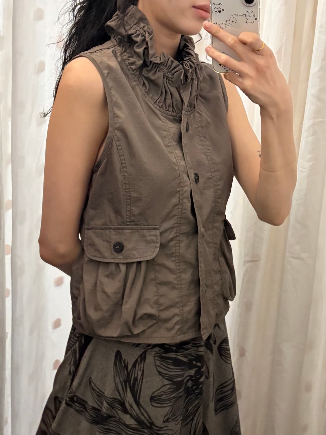 jpn vintage ruffle vest jaket 상품이미지2