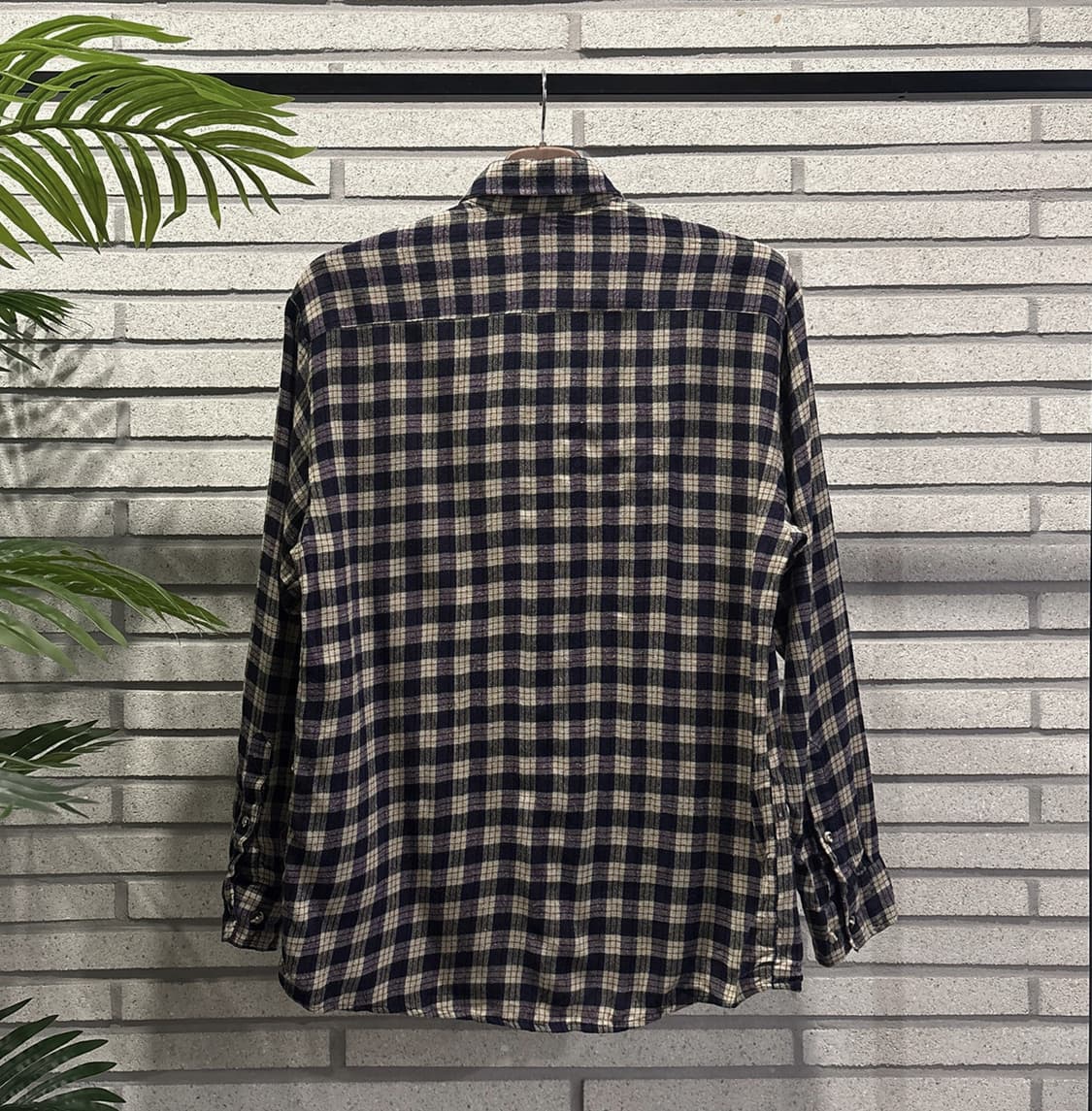 USA VITAGE 소프트 타탄체크 울 플란넬 셔츠 투포켓 디테일 퍼플 상품이미지3