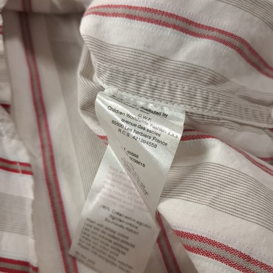 CK382 XL 팀버랜드 00s 레드 스트라이프 롤업 셔츠 남방 상품이미지5