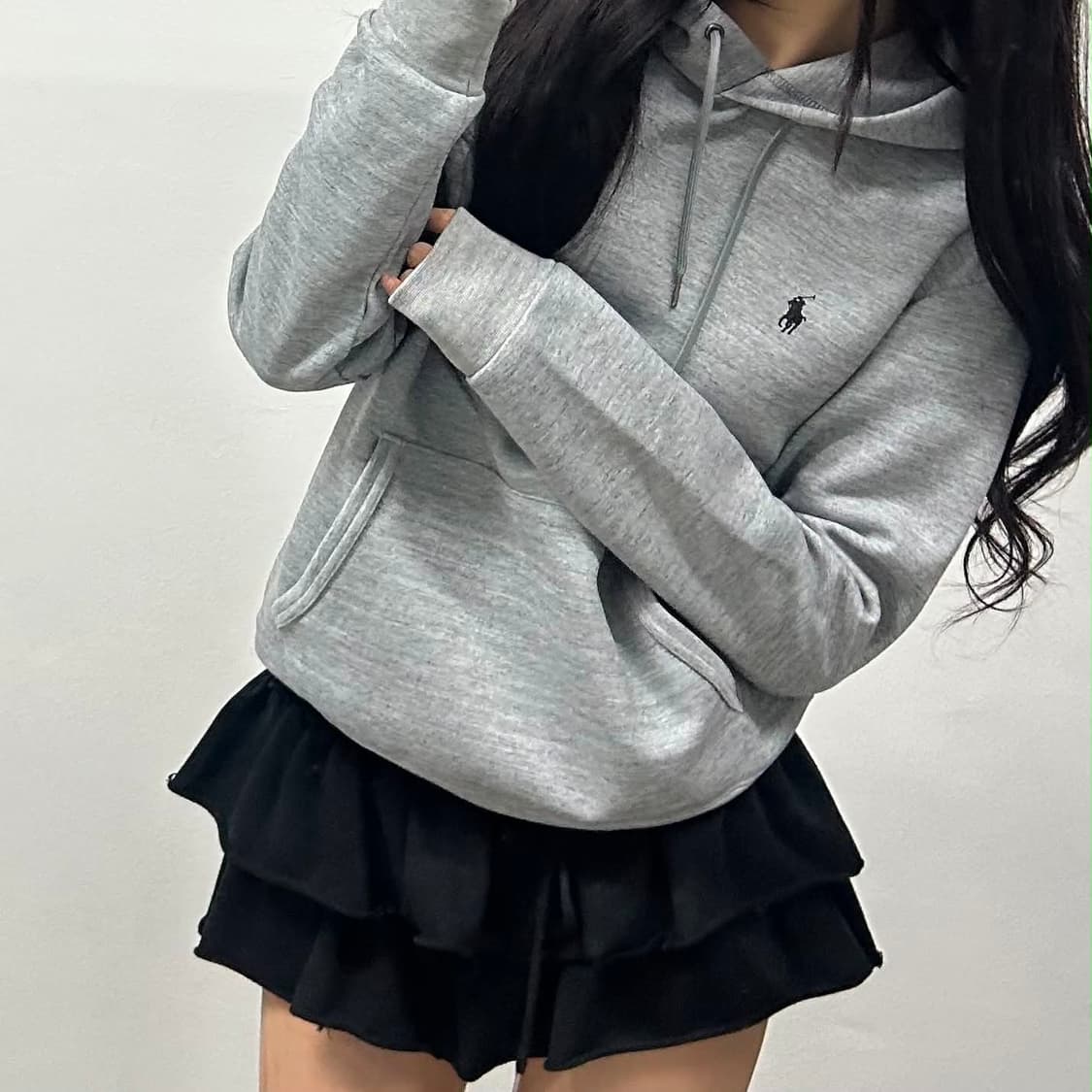 폴로 랄프로렌 신형 라벨 그레이 스웨트셔츠 후드티(M) 상품이미지2