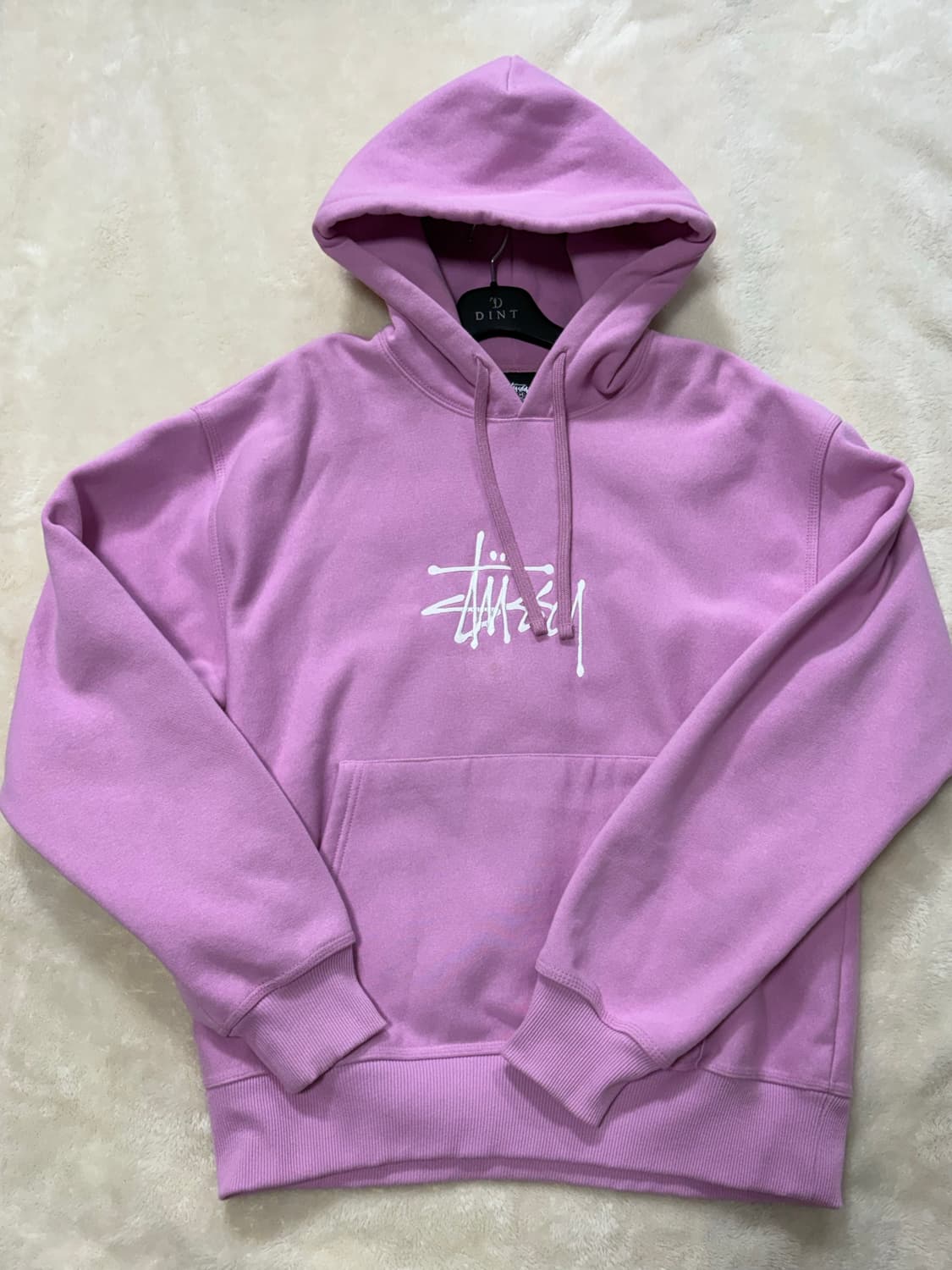 스투시 아플리케후드티 핑크 상품이미지2