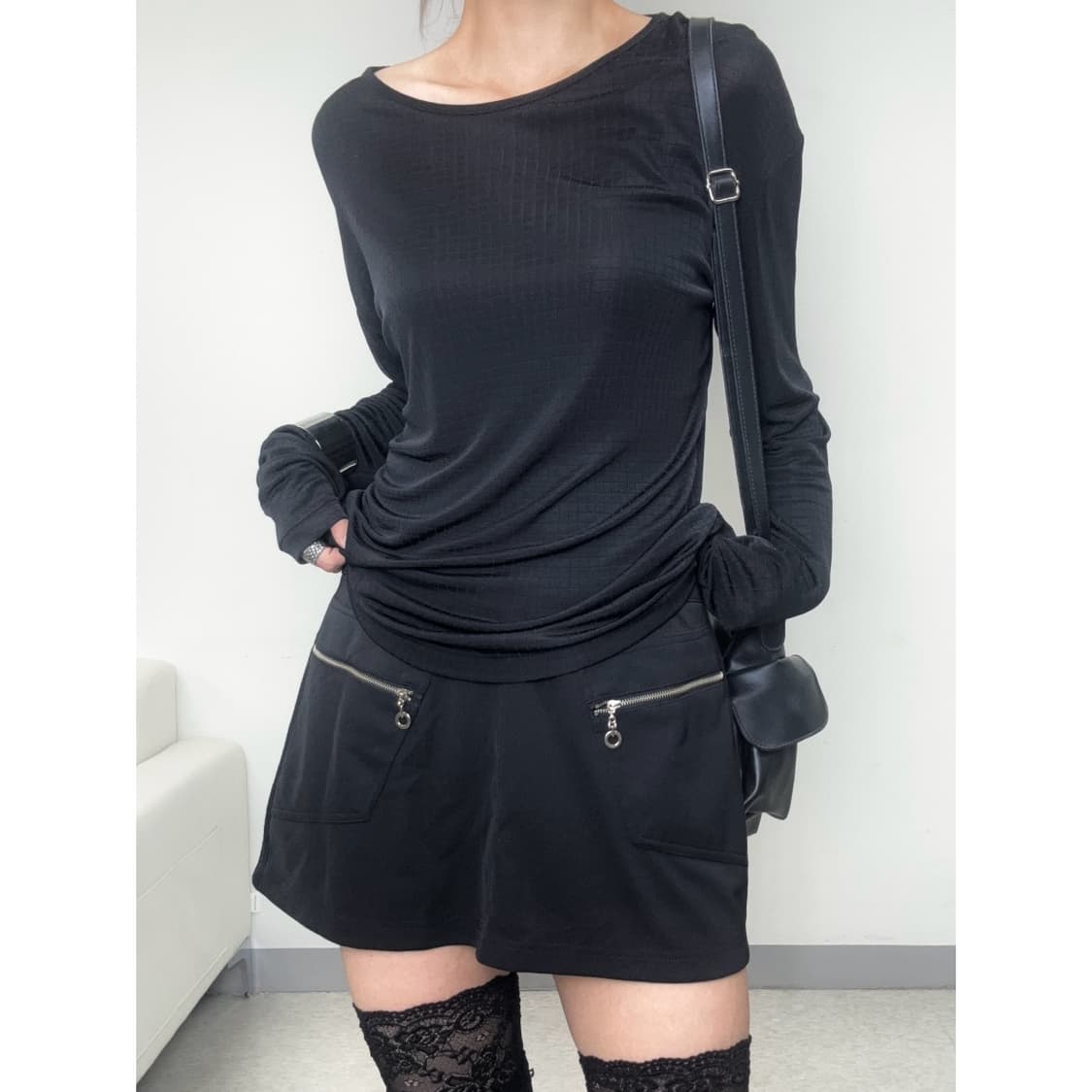 빈티지 엘르 블랙 롱슬리브 상품이미지2