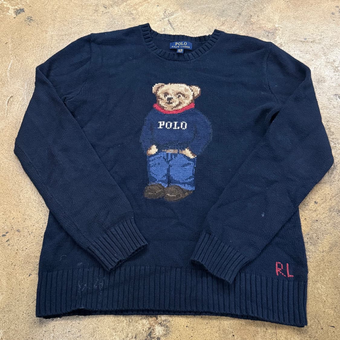 폴로 랄프로렌 한정판 레어 테디베어 네이비 스웨터 니트 상품이미지2