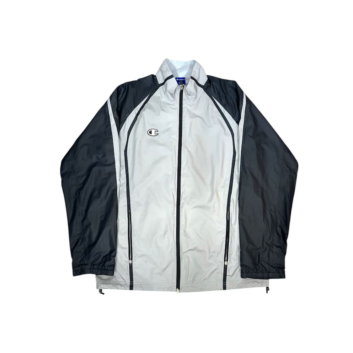 챔피온 재팬 그레이 블랙 올드스쿨 배색 오버핏 바람막이 트랙 자켓 L  상품이미지5