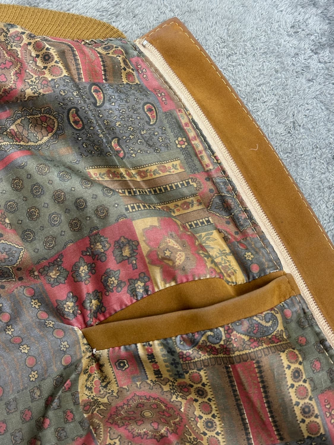 90s 이태리 스웨이드 봄버 자켓 XXL 상품이미지5