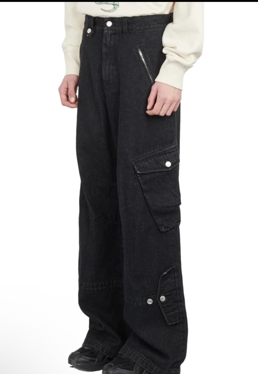 에곤랩 egonlab 와이드 카고 스톤 데님팬츠 M 상품이미지1