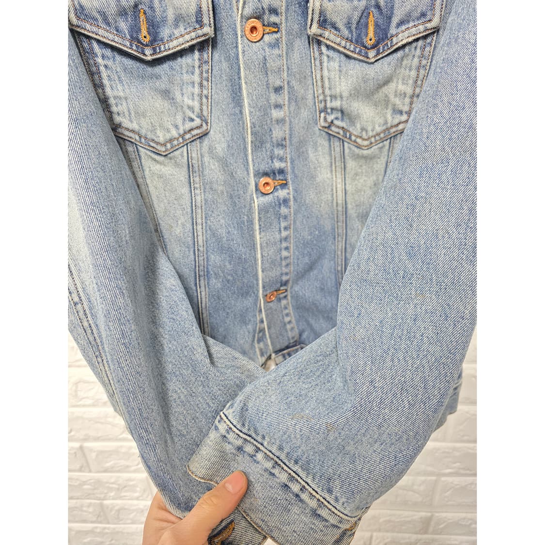 택포) 오프화이트 OFF White 데님 자켓 L 상품이미지3