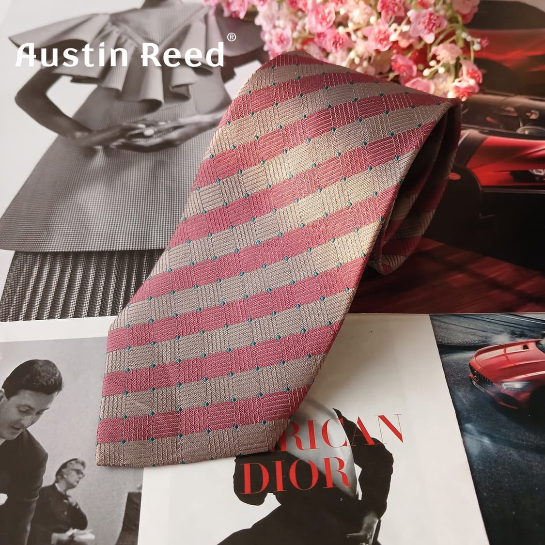 오스틴리드 실크 체크 패턴 넥타이 8cm A+등급 A19129
 상품이미지1