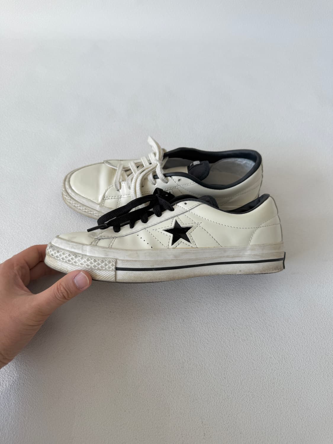 [240]컨버스(CONVERSE)원스타 아이보리(원하는 끈 색 맞춰드림) 상품이미지1