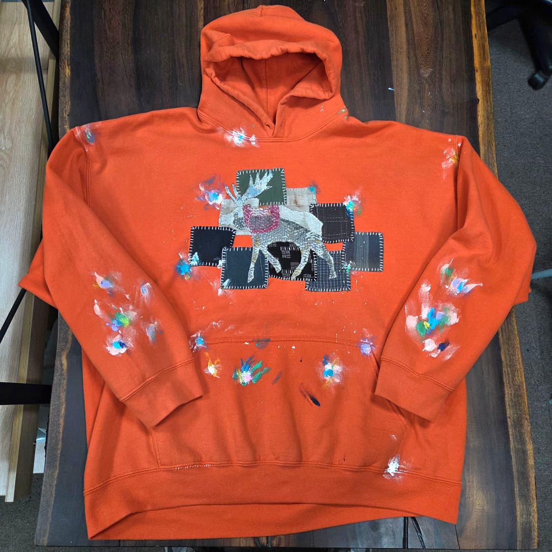 길단 패치워크 페인팅 맨투맨 상품이미지4