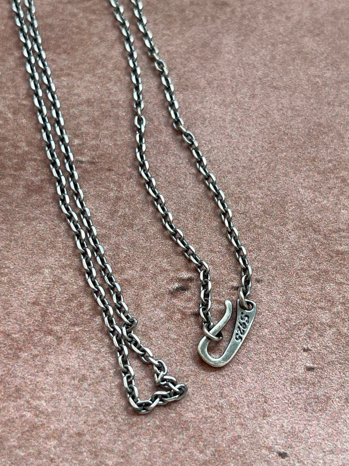 2.1mm 앤틱실버 훅체인목걸이  상품이미지1