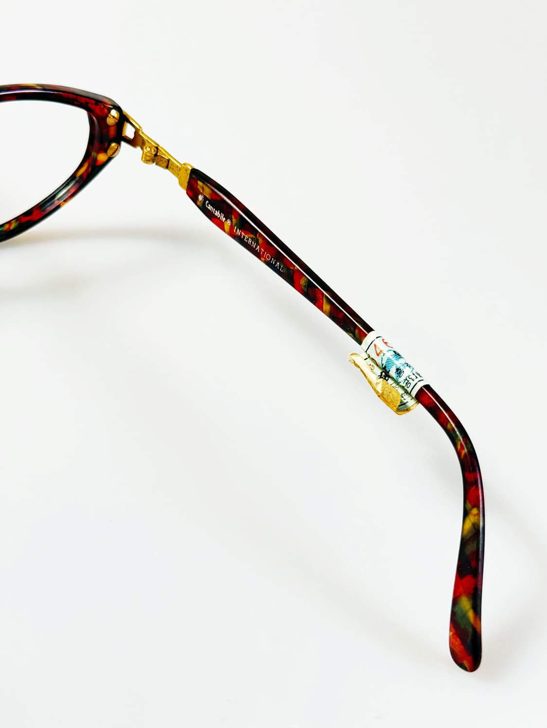 90s CANTABILE 패턴 뿔테 오벌 프레임 빈티지 안경 상품이미지6