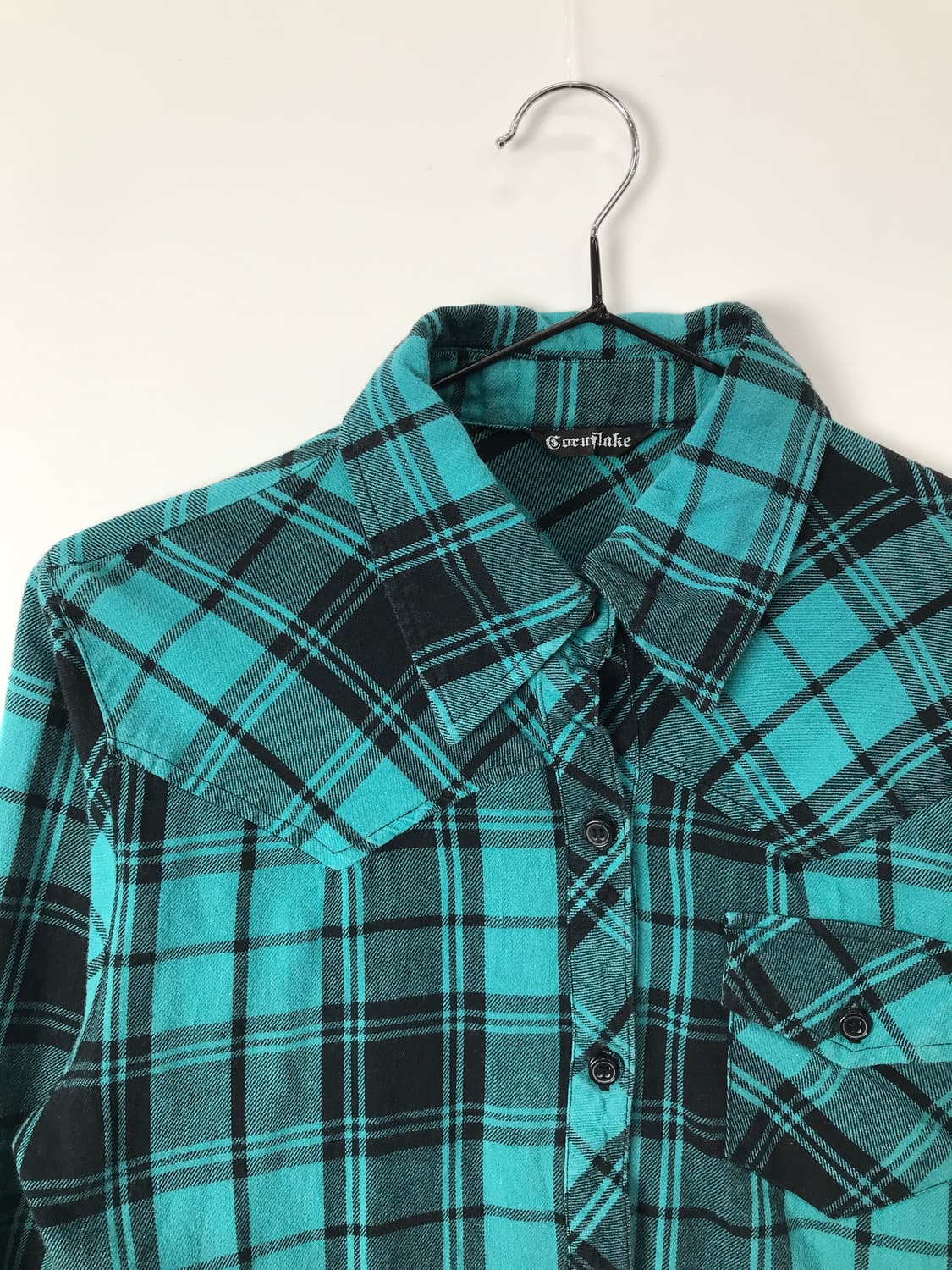 Jpn Y2k Mint & Black Checked Shirts  상품이미지6