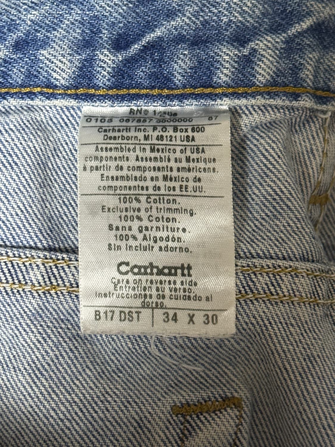 칼하트 14806 빈티지 데님 팬츠 34x30 상품이미지4