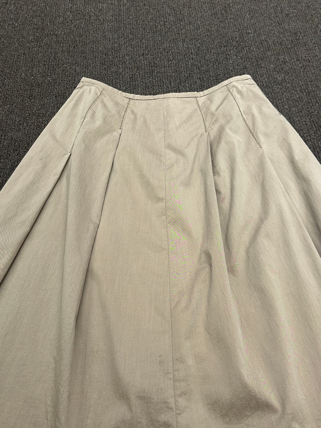 40)Japanese vintage 베이지 핀턱 치노 미디 스커트 상품이미지2