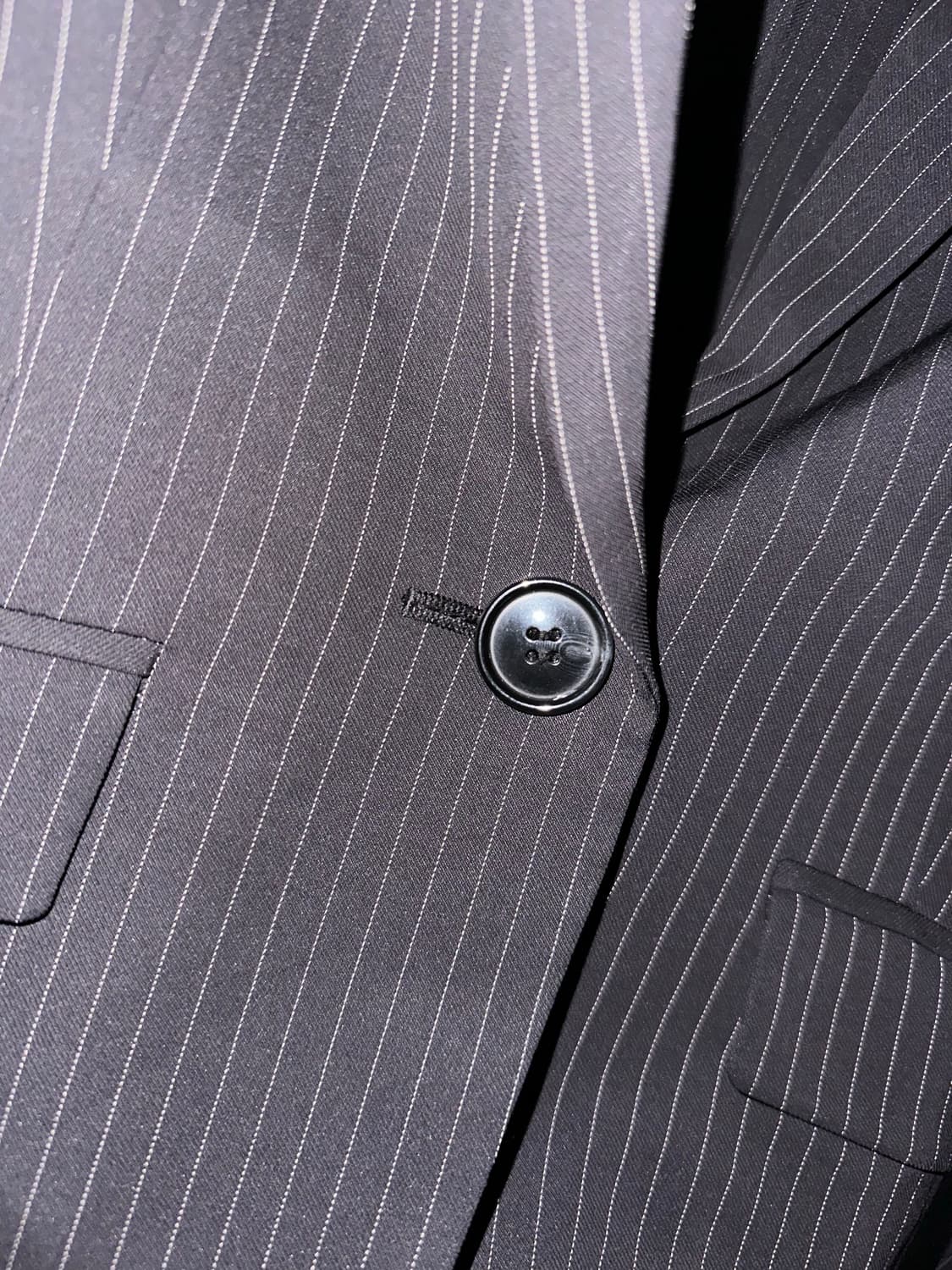 원버튼 스트라이프 폴리 여름 자켓 상품이미지3