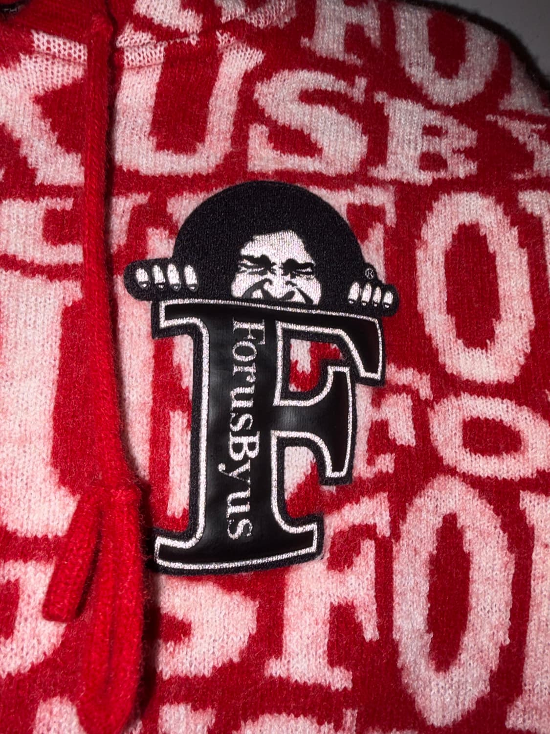 FUBU 후부 모노그램 니트 후드 레드 상품이미지3