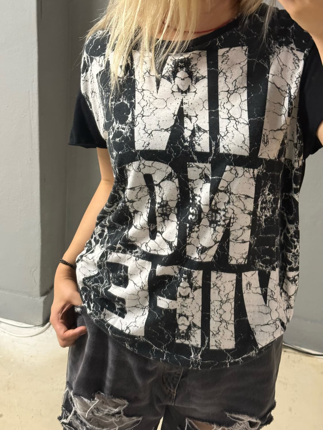 crack printing & lettering point top 상품이미지3
