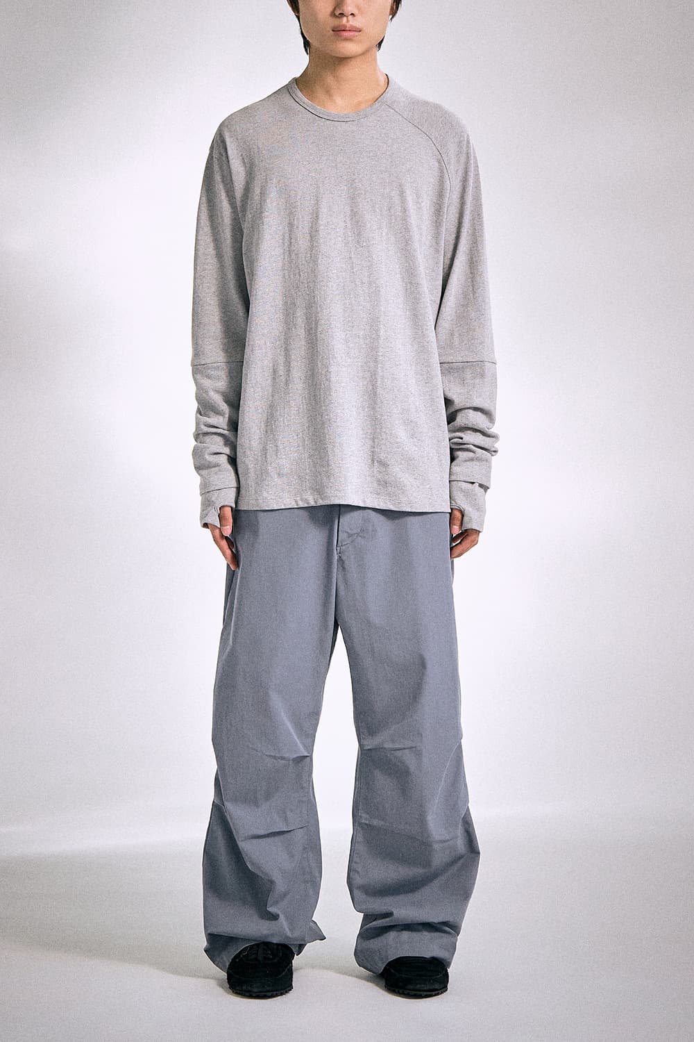 Hatchinroom Double Sleeve Tee M.Grey 3M 상품이미지4