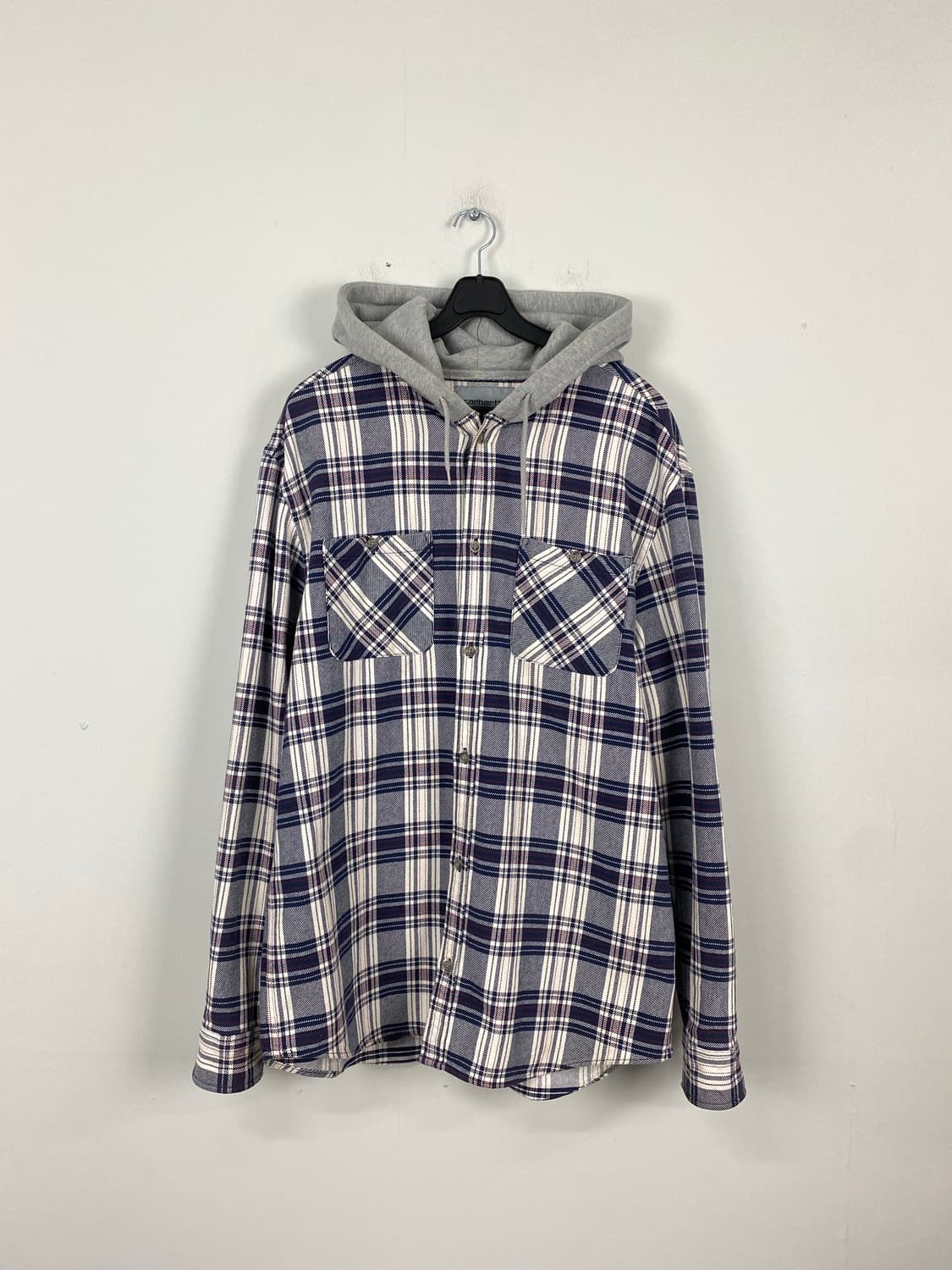 칼하트 WIP 오티스 체크 후드 셔츠 L 상품이미지1