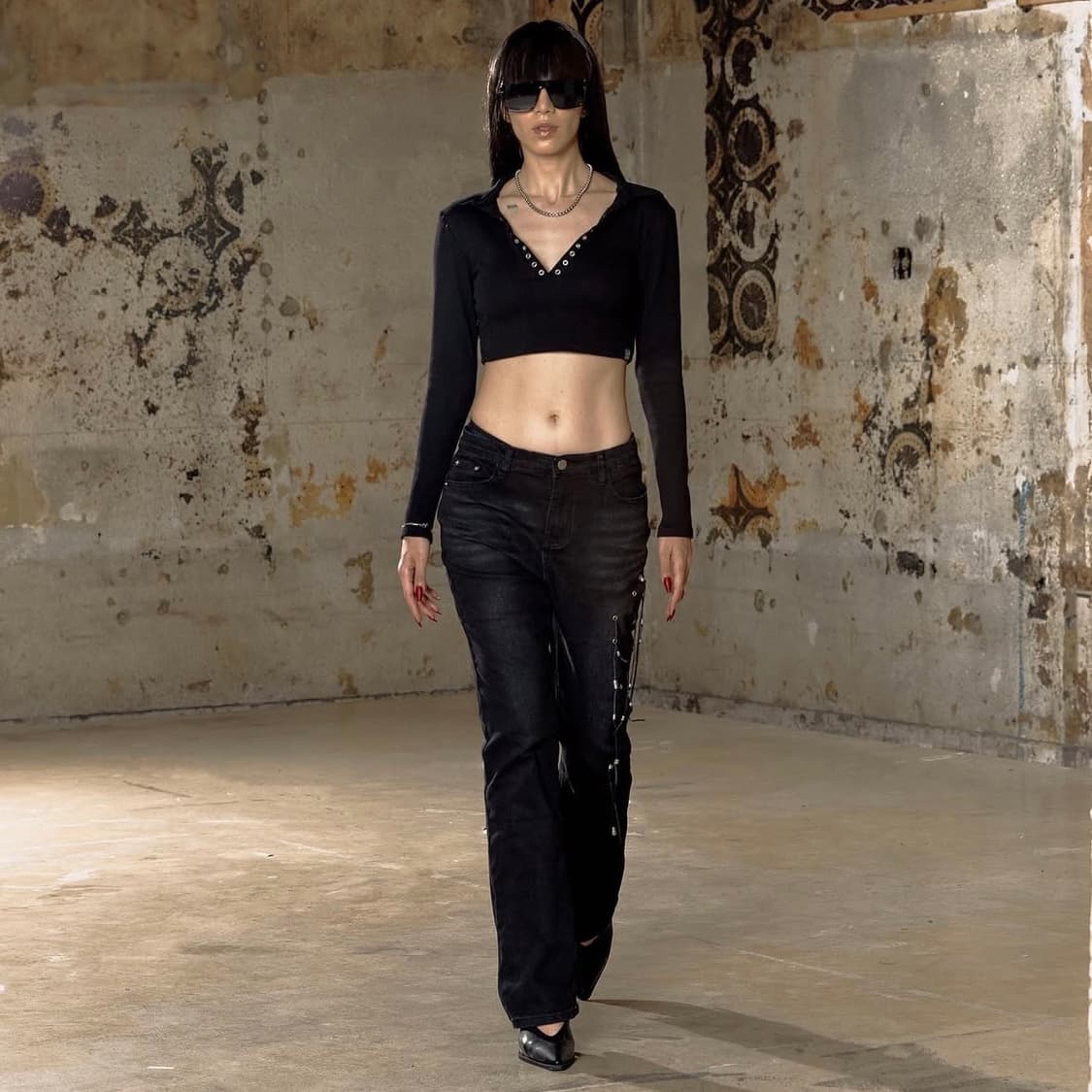 키묘 블랙 워싱 진 상품이미지1