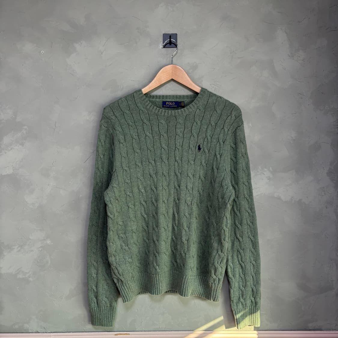 폴로 랄프로렌 꽈배기 니트 세이지 카키 상품이미지1