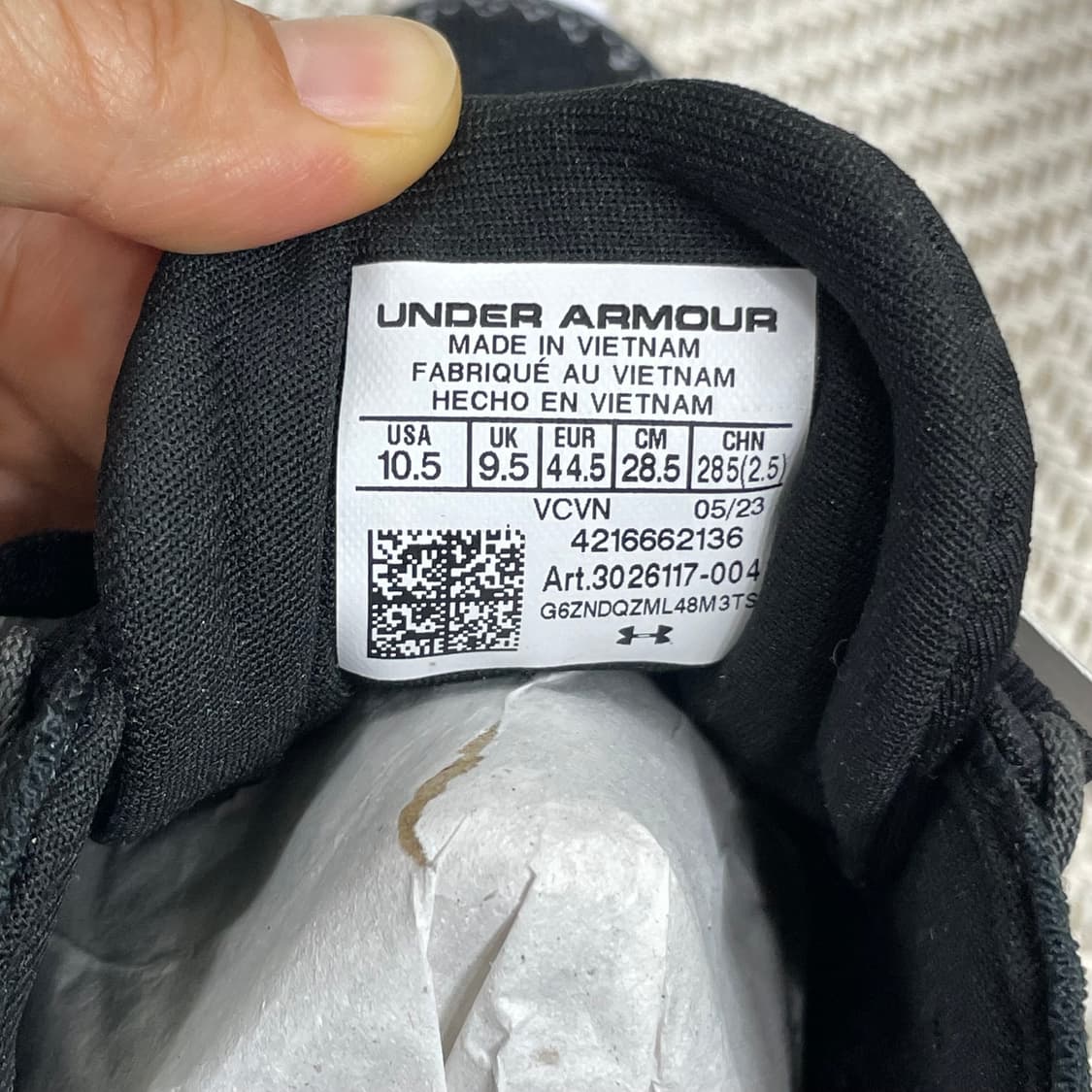 새제품/언더아머 벨로시티3 블랙 275mm 상품이미지7