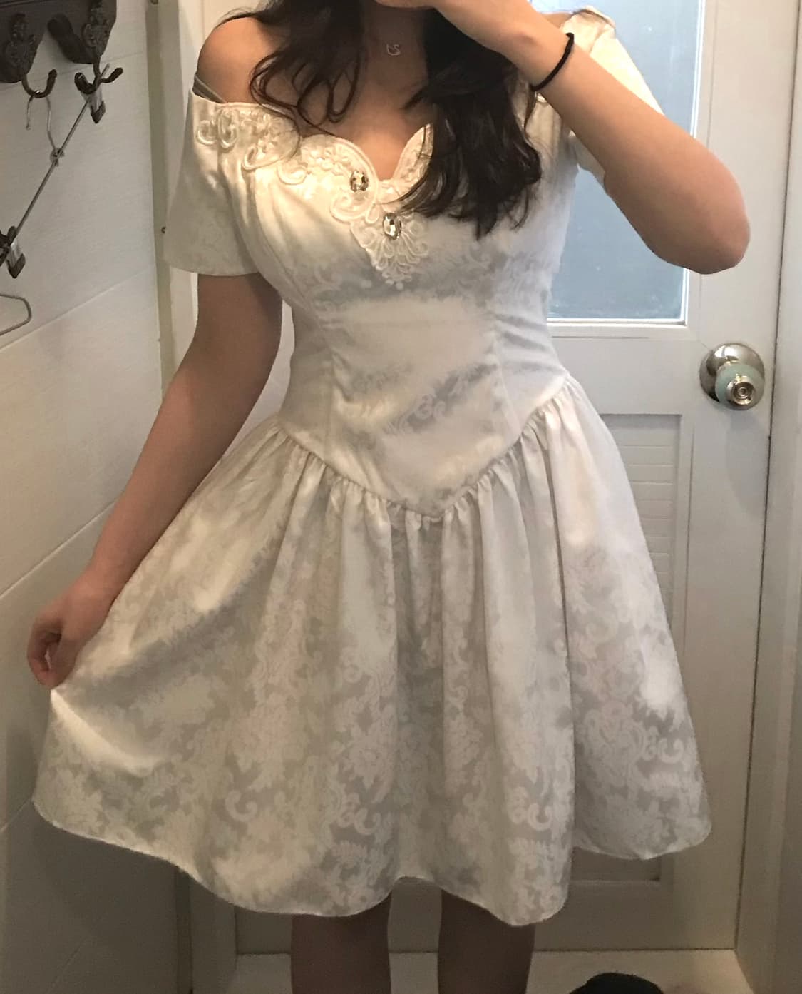 GUNNE SAX 거니섹 빈티지 화이트 레이스 오프숄더 원피스 상품이미지2