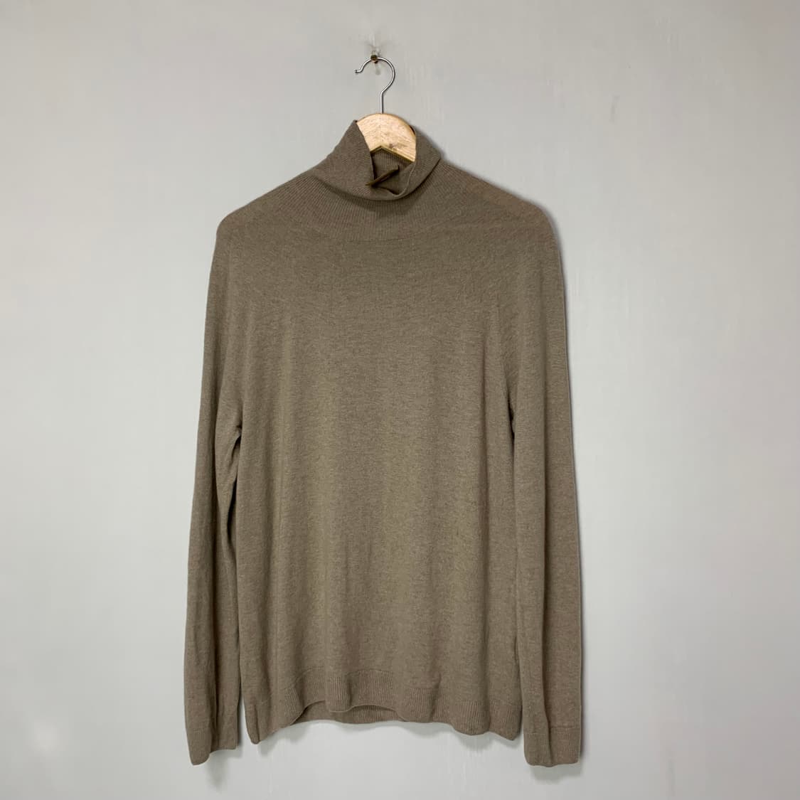 유니클로 캐시미어 베이지 목폴라 긴팔 니트 XXL 빈티지 상품이미지1