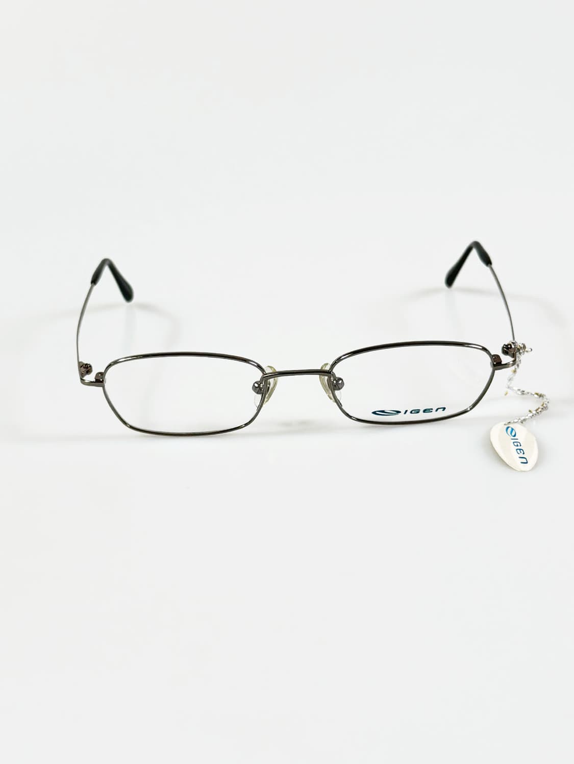 IGEN 다크실버 슬림 스퀘어 메탈 프레임 빈티지 안경 상품이미지1
