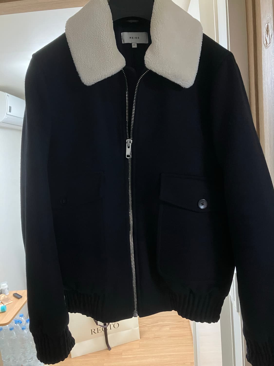 Reiss 네이비 울 블루종 상품이미지1
