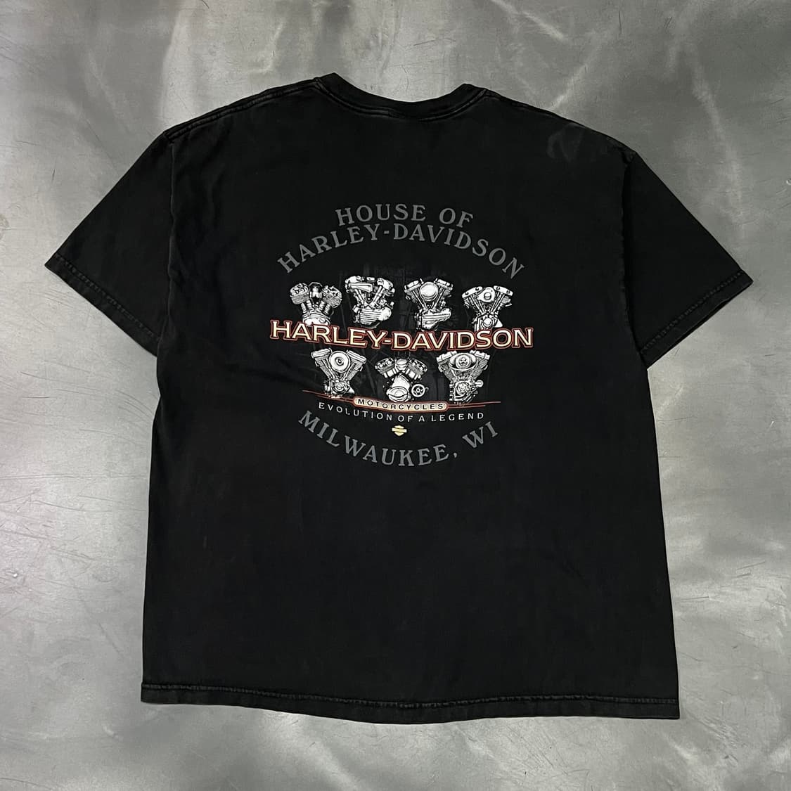  USA 할리데이비슨 100주년 엔진 프린팅 반팔티 y15699 상품이미지2