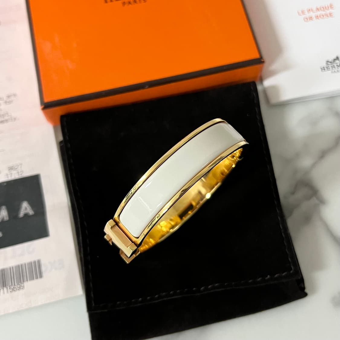 [S급/정품] 에르메스 클릭아슈 화이트 골드 팔찌 PM 상품이미지4