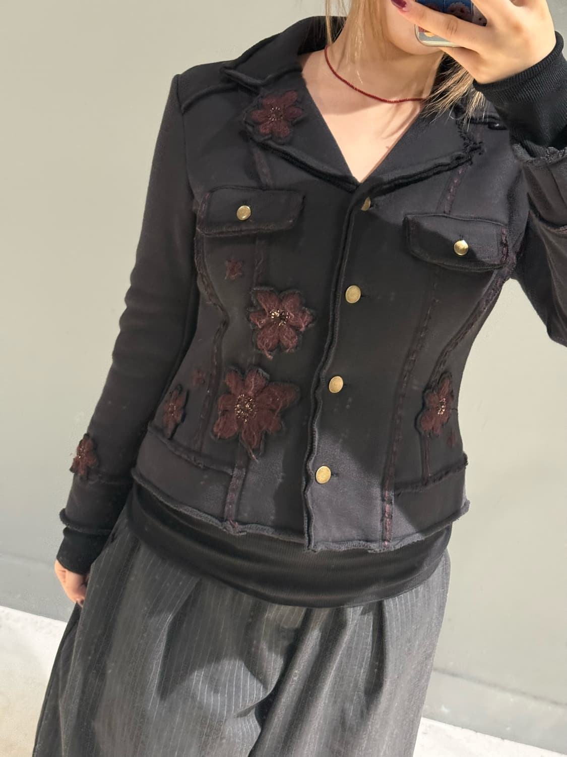 flower patch point stitch detail jacket 상품이미지2