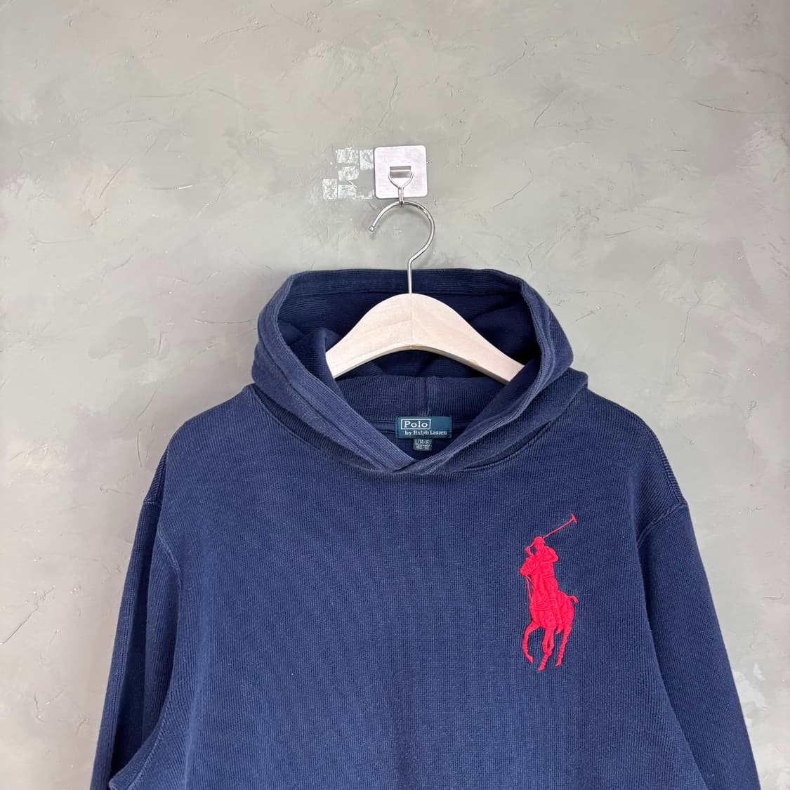 폴로 랄프로렌 코튼 니트 빅포니 후드 네이비 상품이미지2