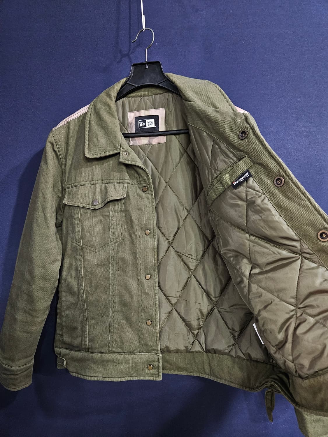 뉴에라 카키 남성 세미오버핏 105 데님 패딩자켓  상품이미지8